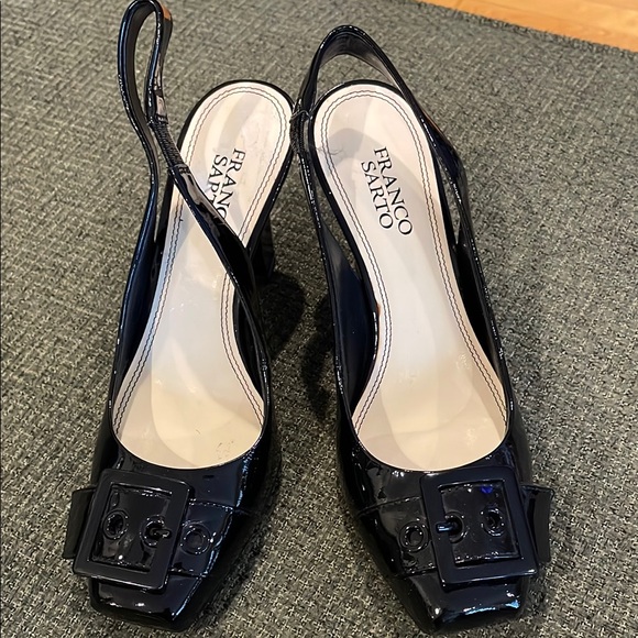 Franco Sarto Shoes - Franco Sarto Black Patent Leather Slingback Pumps (sz 7 1/2)